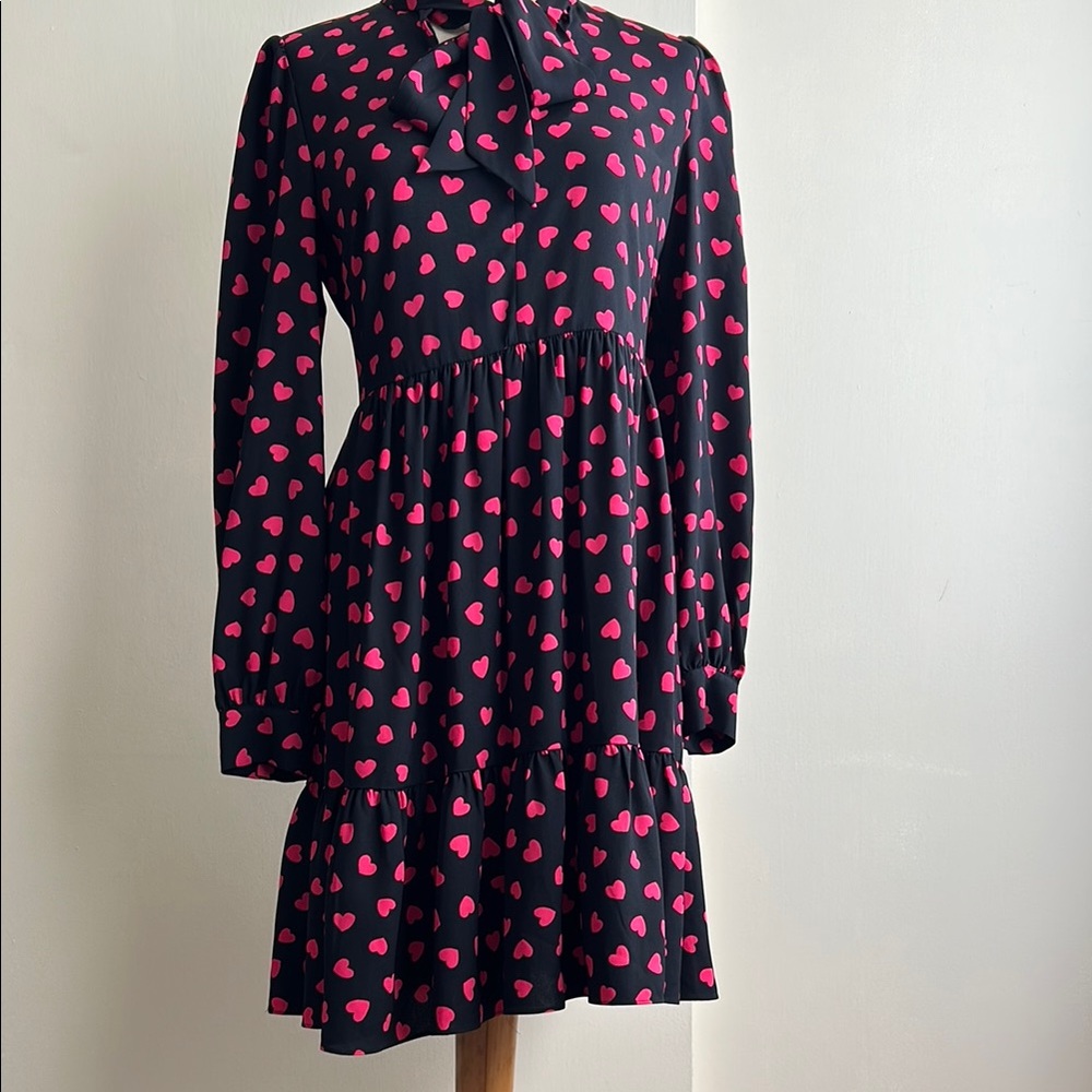 Kate Spade Black Dress with Pink Heart Design